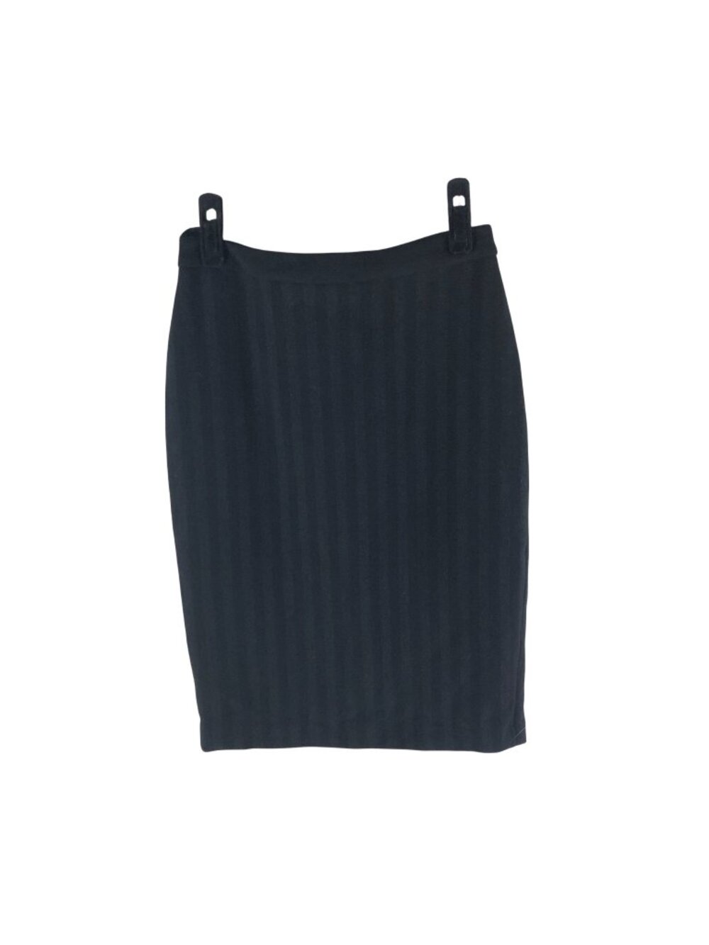 BCBG Max Azria Womens Black Striped Pencil Skirt Size 0 With Back Slit